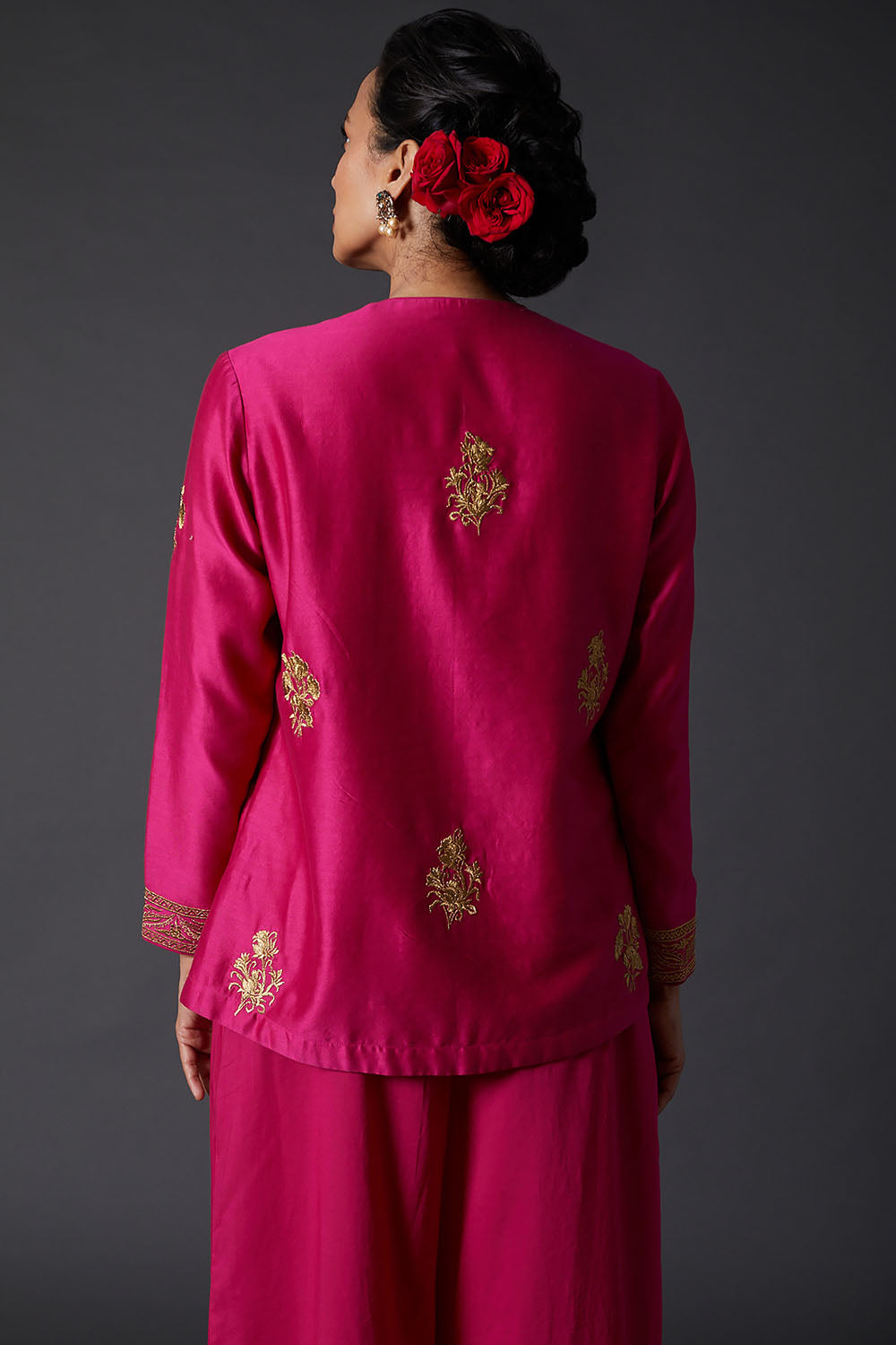 Fuchsia Embroidered Tunic - Auraya Fashion -  - #tag1# - #tag2# - #tag3# - #tag3#