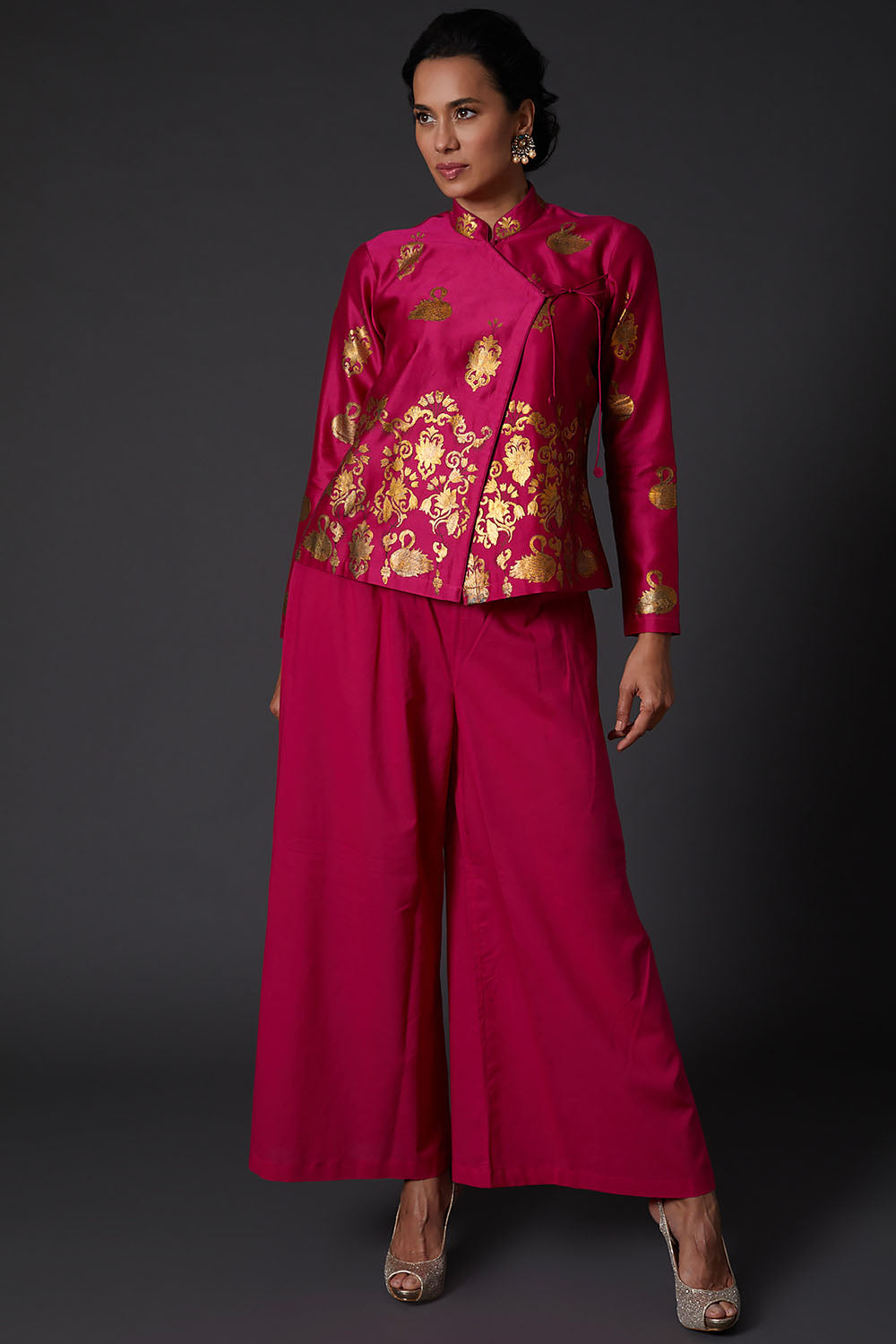 Fuchsia Block Printed Tunic - Auraya Fashion - Rohit Bal - #tag1# - #tag2# - #tag3# - #tag3#