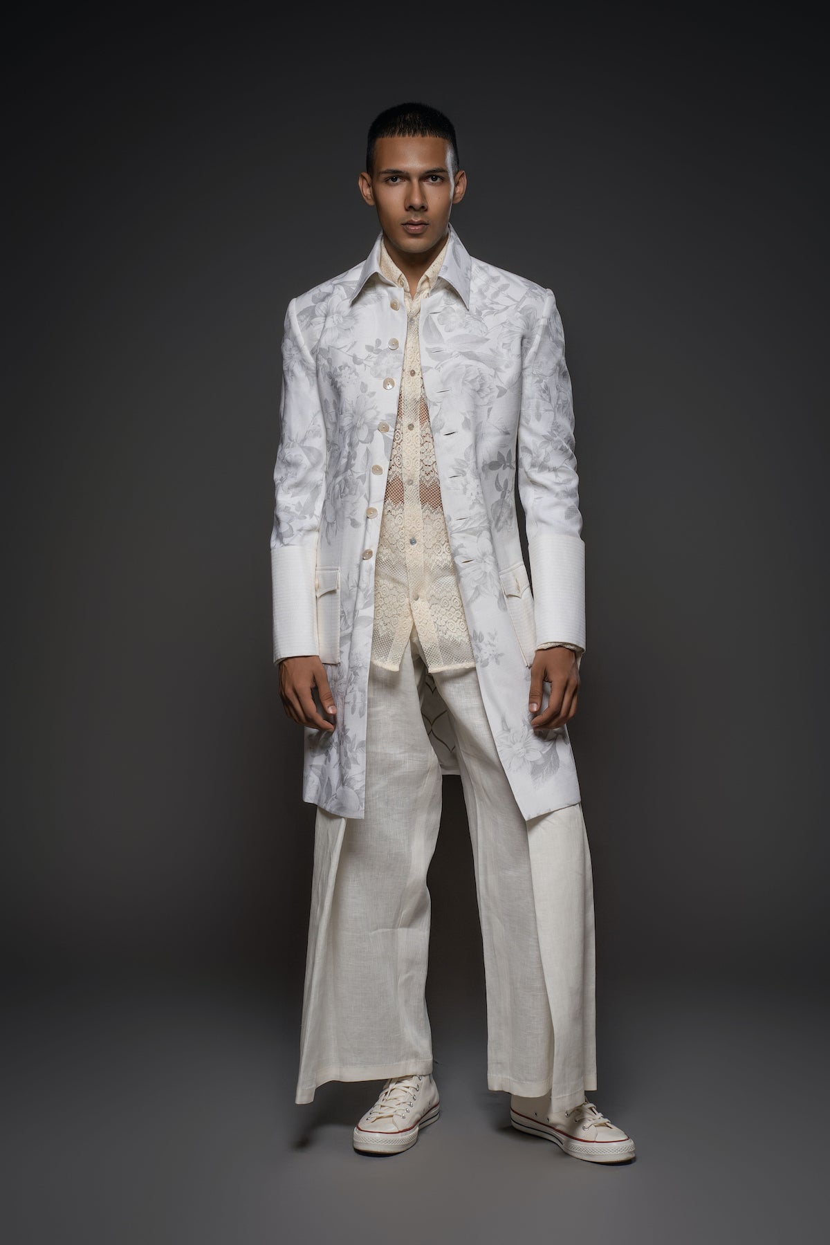 Balance By Rohit Bal Printed Matka Silk Long Jacket