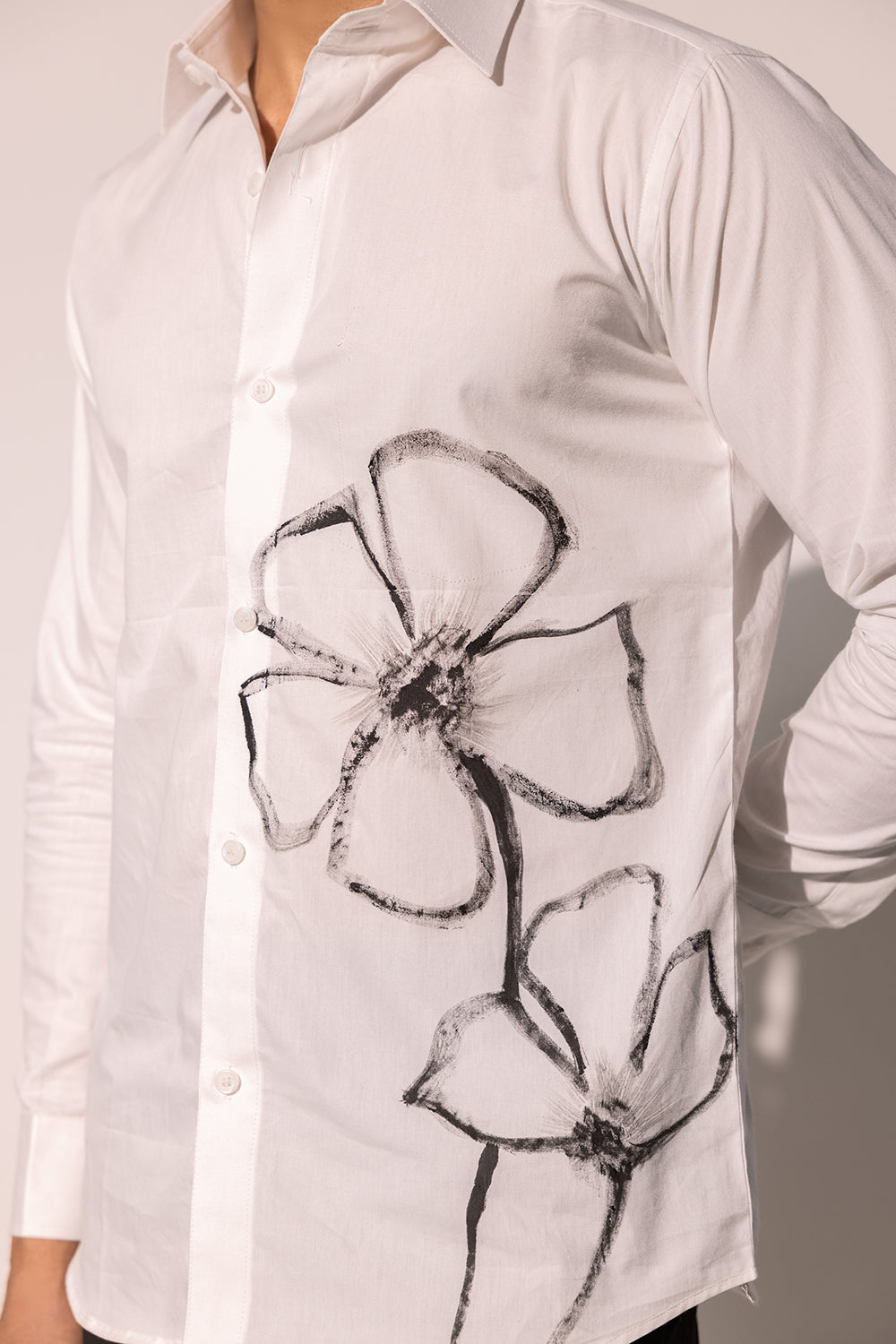 Noah White Flower Hand Paint Shirt