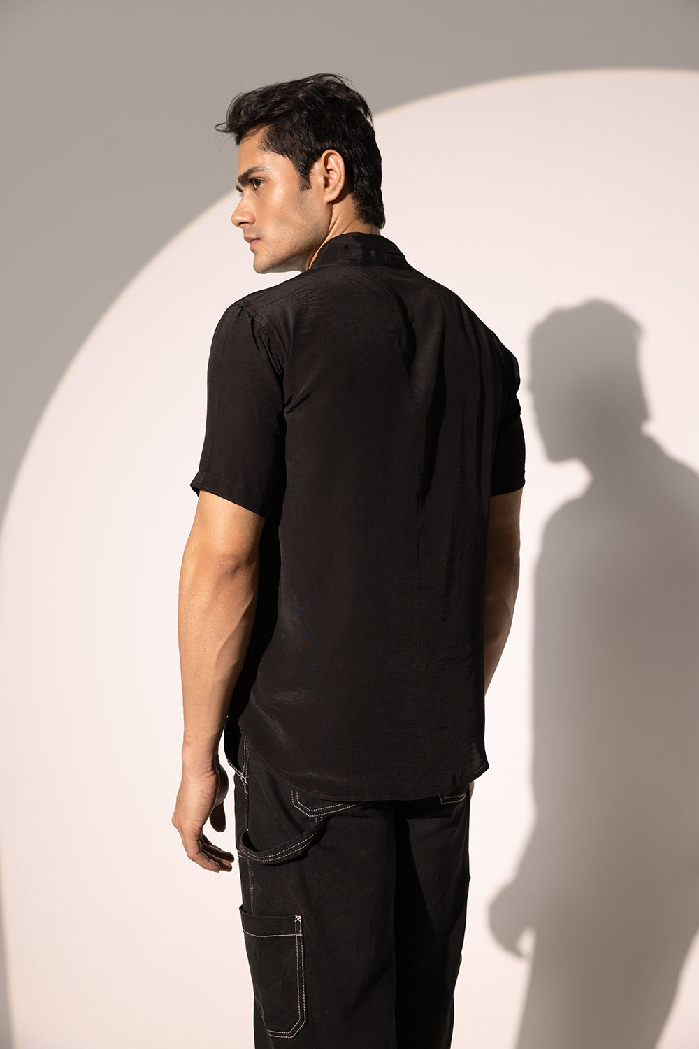 Nathan Black Flowing Shirt