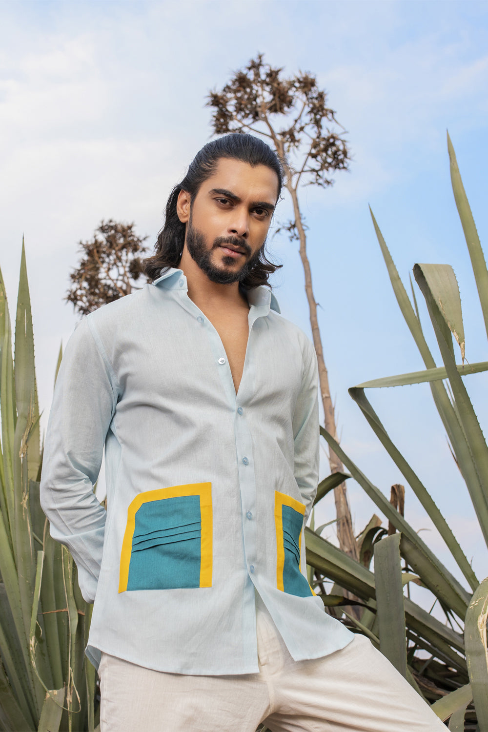 Cool Blue Shirt - Auraya Fashion - Runit Gupta - #tag1# - #tag2# - #tag3# - #tag3#