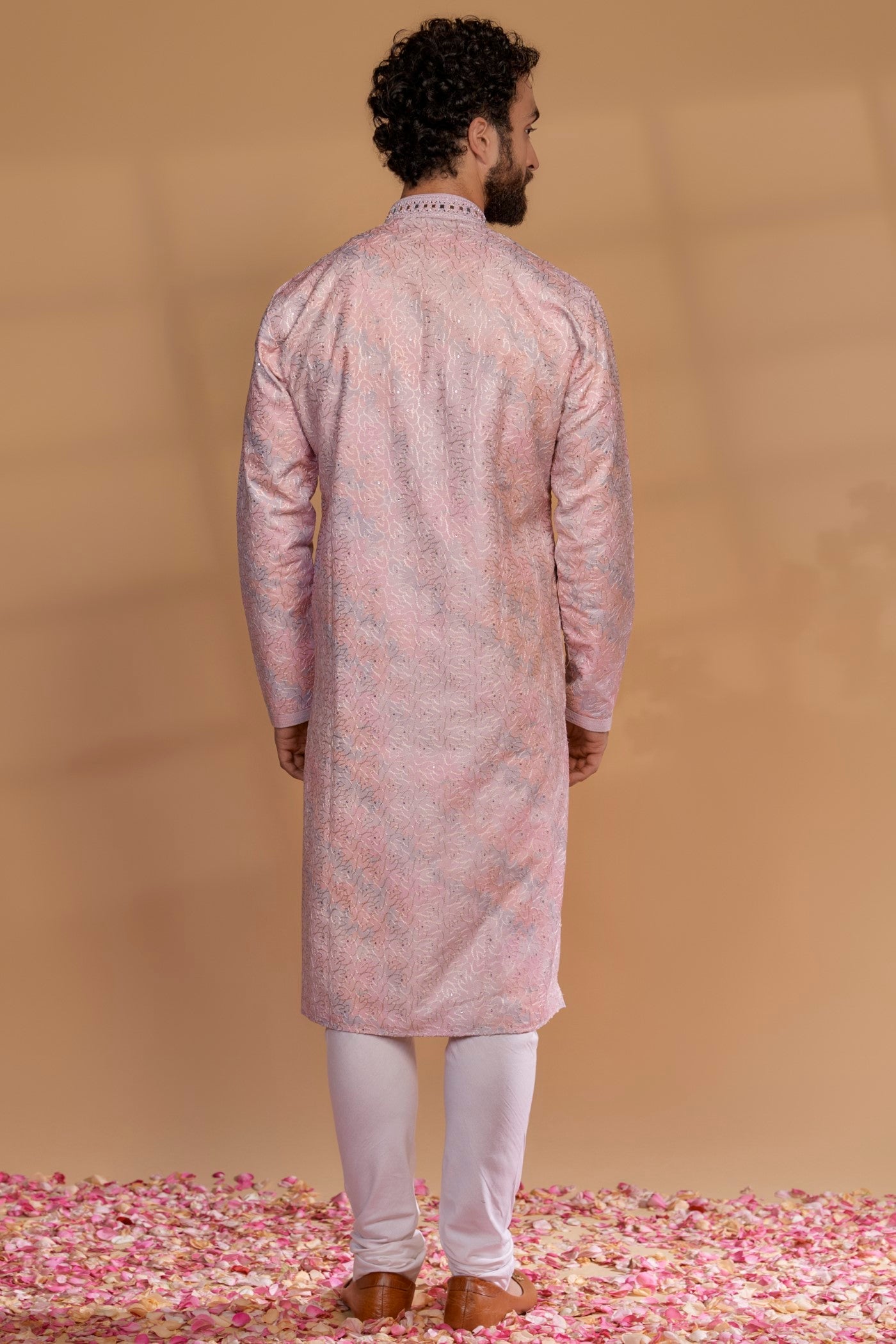 Blush Pink Silk Kurta Set