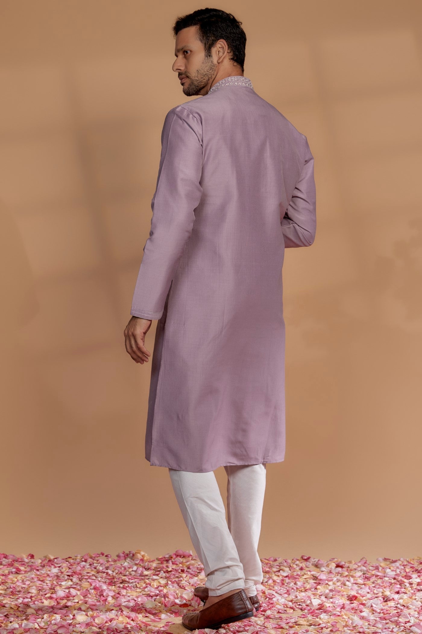 Dusty Rose Silk Kurta Set