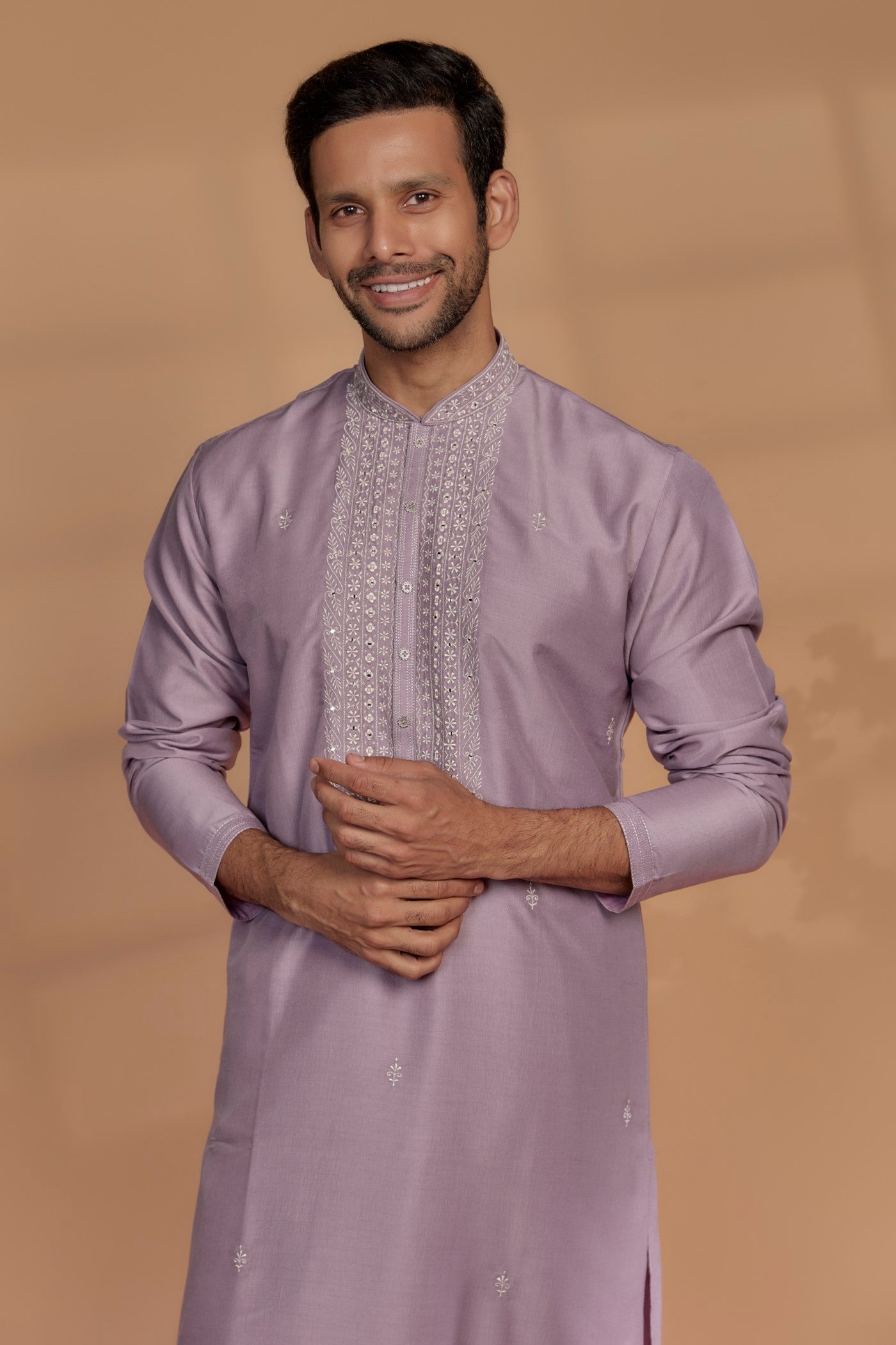 Dusty Rose Silk Kurta Set