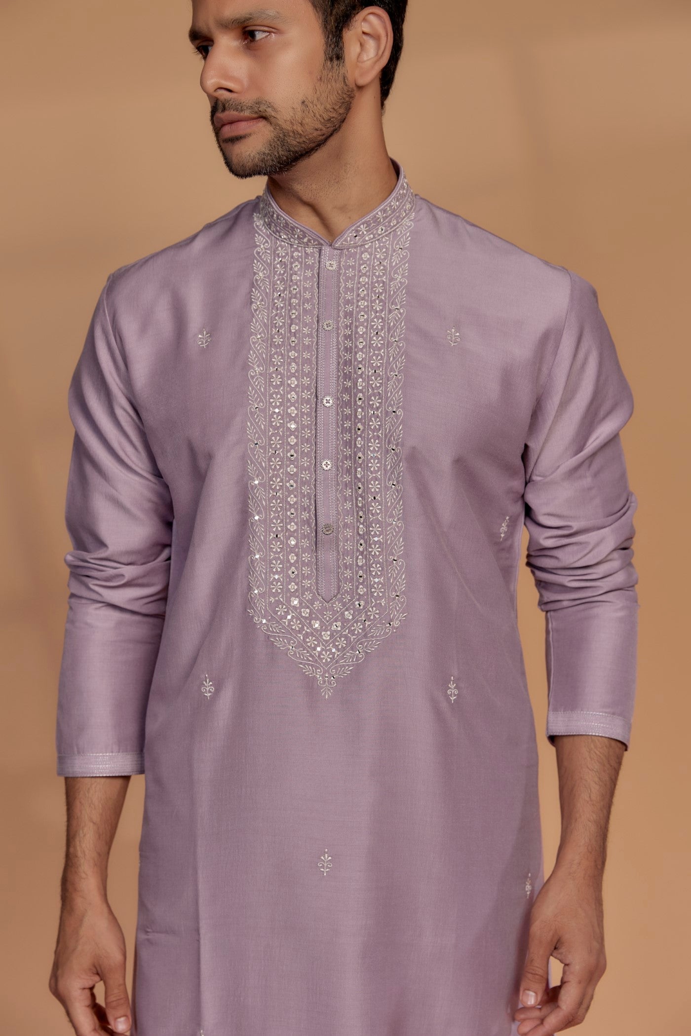 Dusty Rose Silk Kurta Set