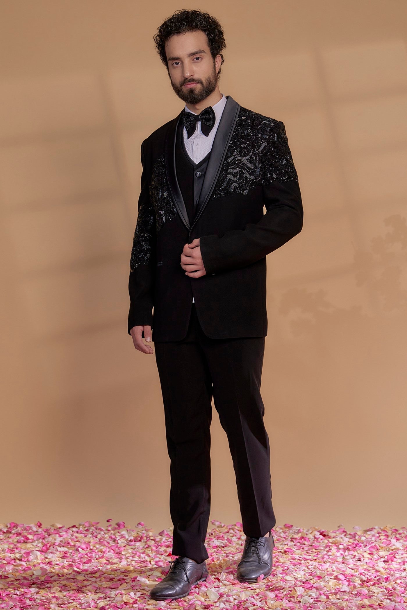 Black Lachka Tuxedo Set