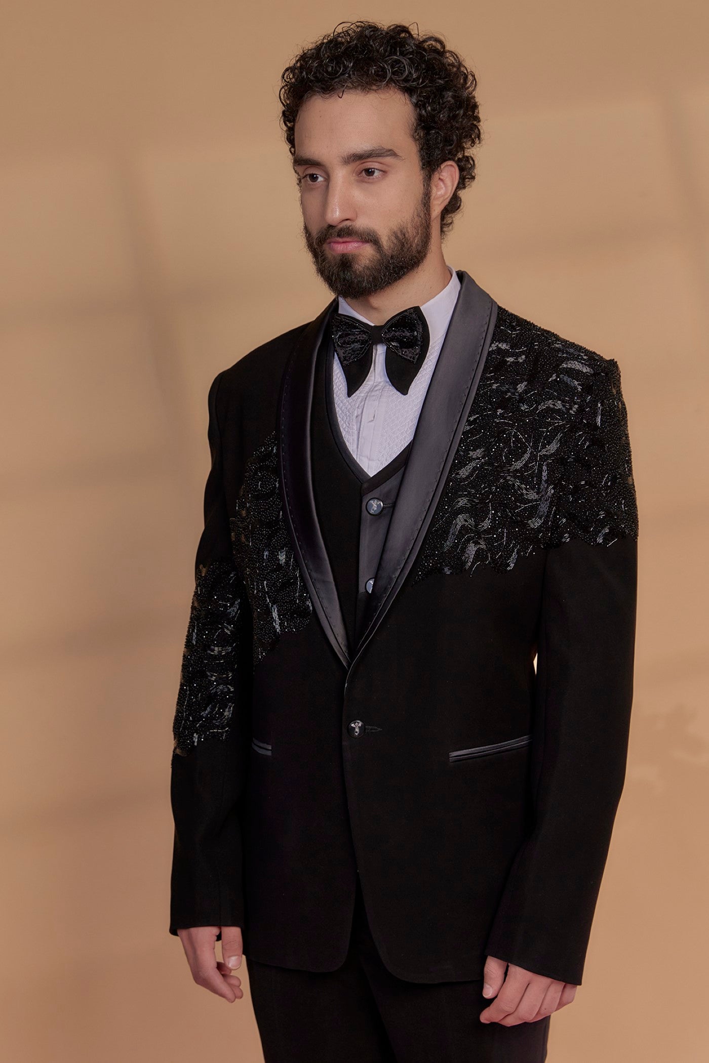 Black Lachka Tuxedo Set