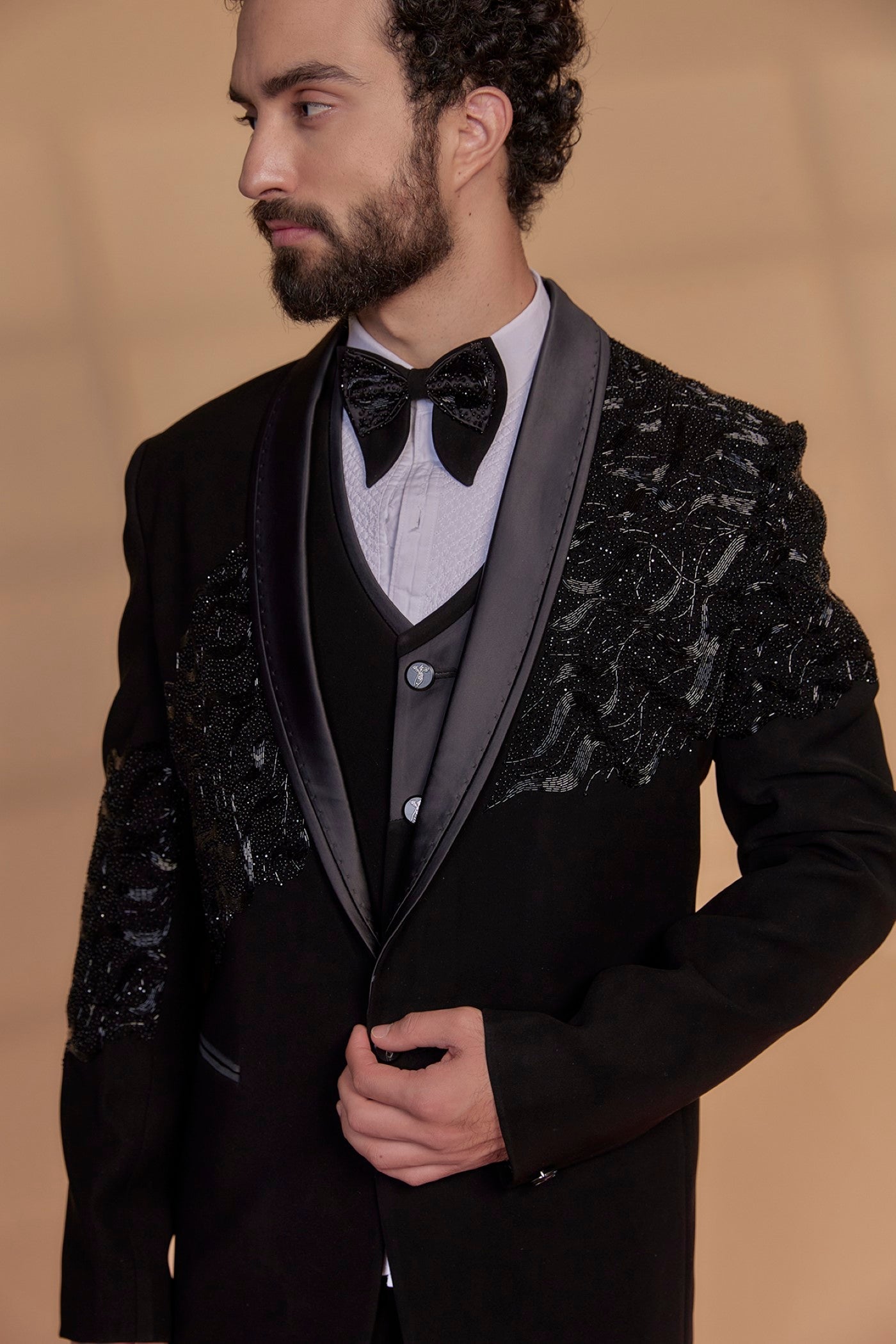 Black Lachka Tuxedo Set