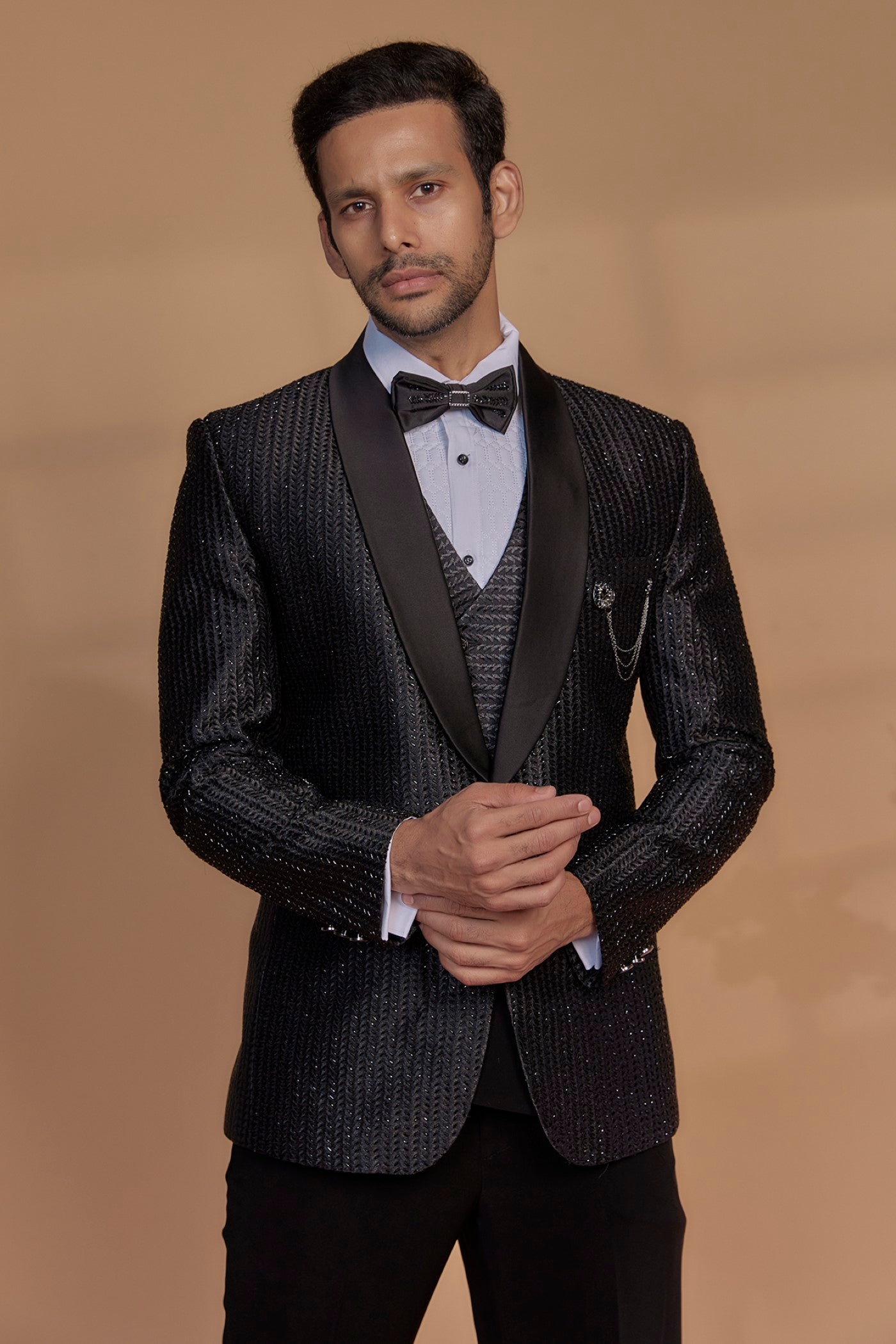 Black Velvet Tuxedo Set