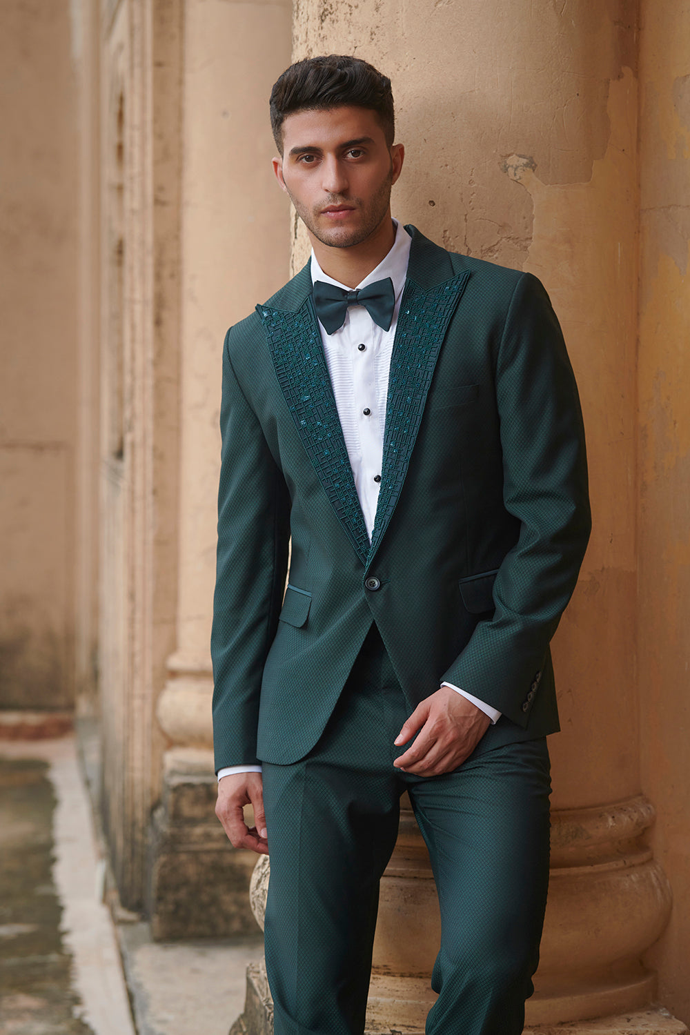 Bottle Green Tuxedo - Auraya Fashion -  - #tag1# - #tag2# - #tag3# - #tag3#