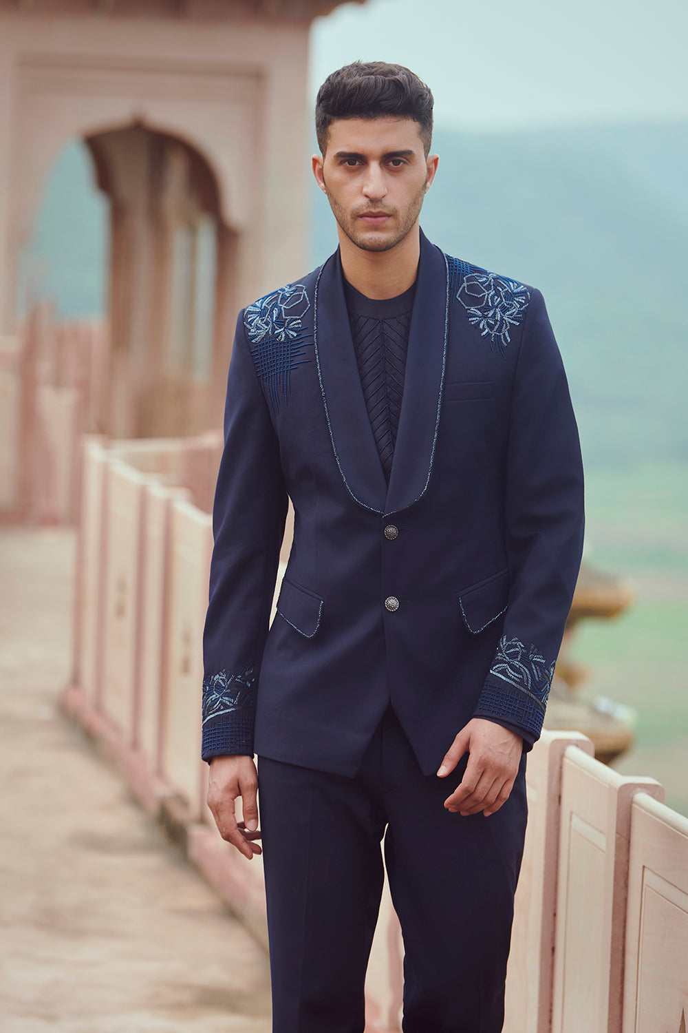 Navy Blue Tuxedo - Auraya Fashion -  - #tag1# - #tag2# - #tag3# - #tag3#