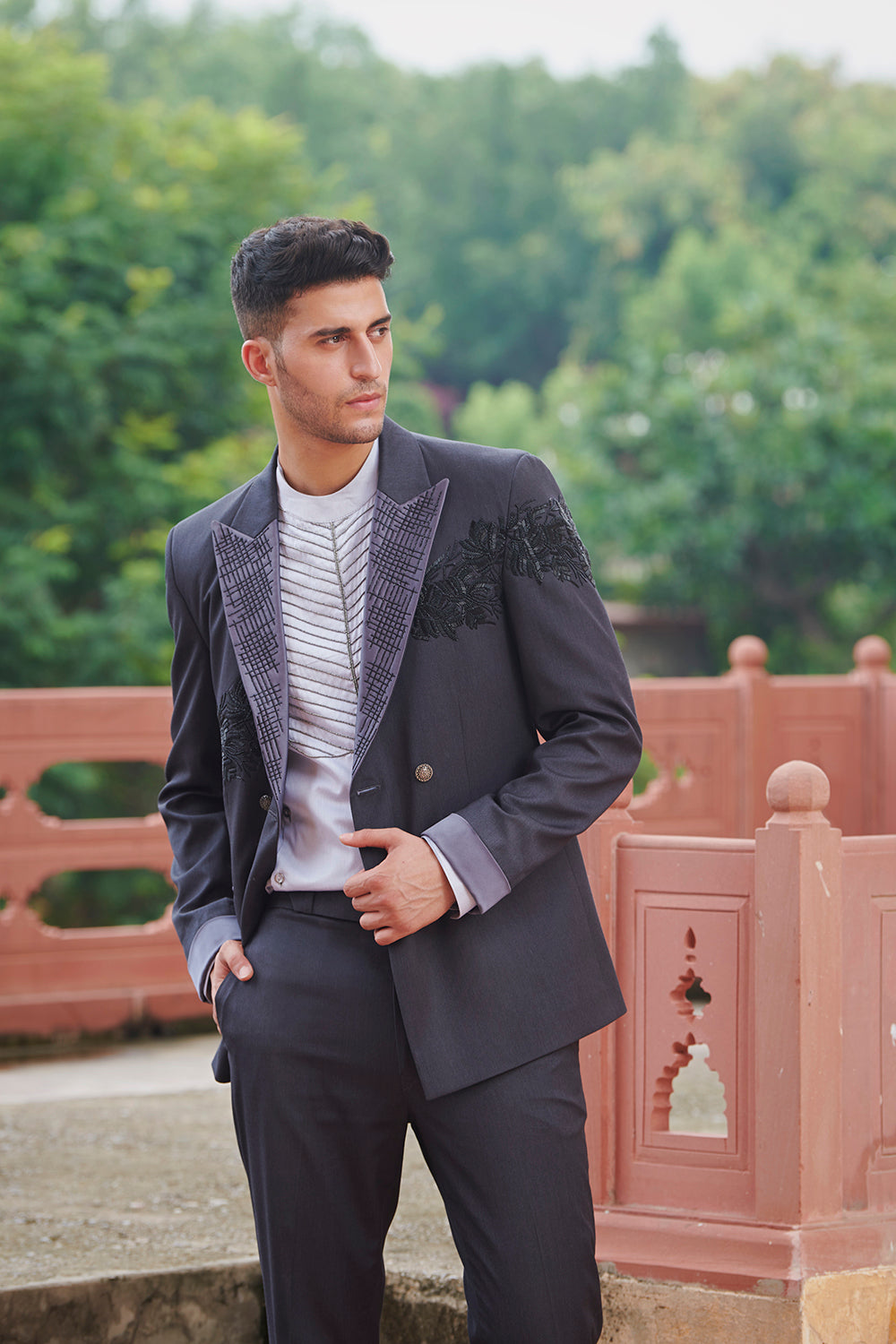 Stone Grey Tuxedo - Auraya Fashion -  - #tag1# - #tag2# - #tag3# - #tag3#