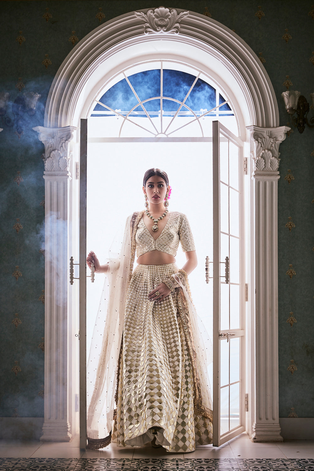 White Gotta Work Lehenga