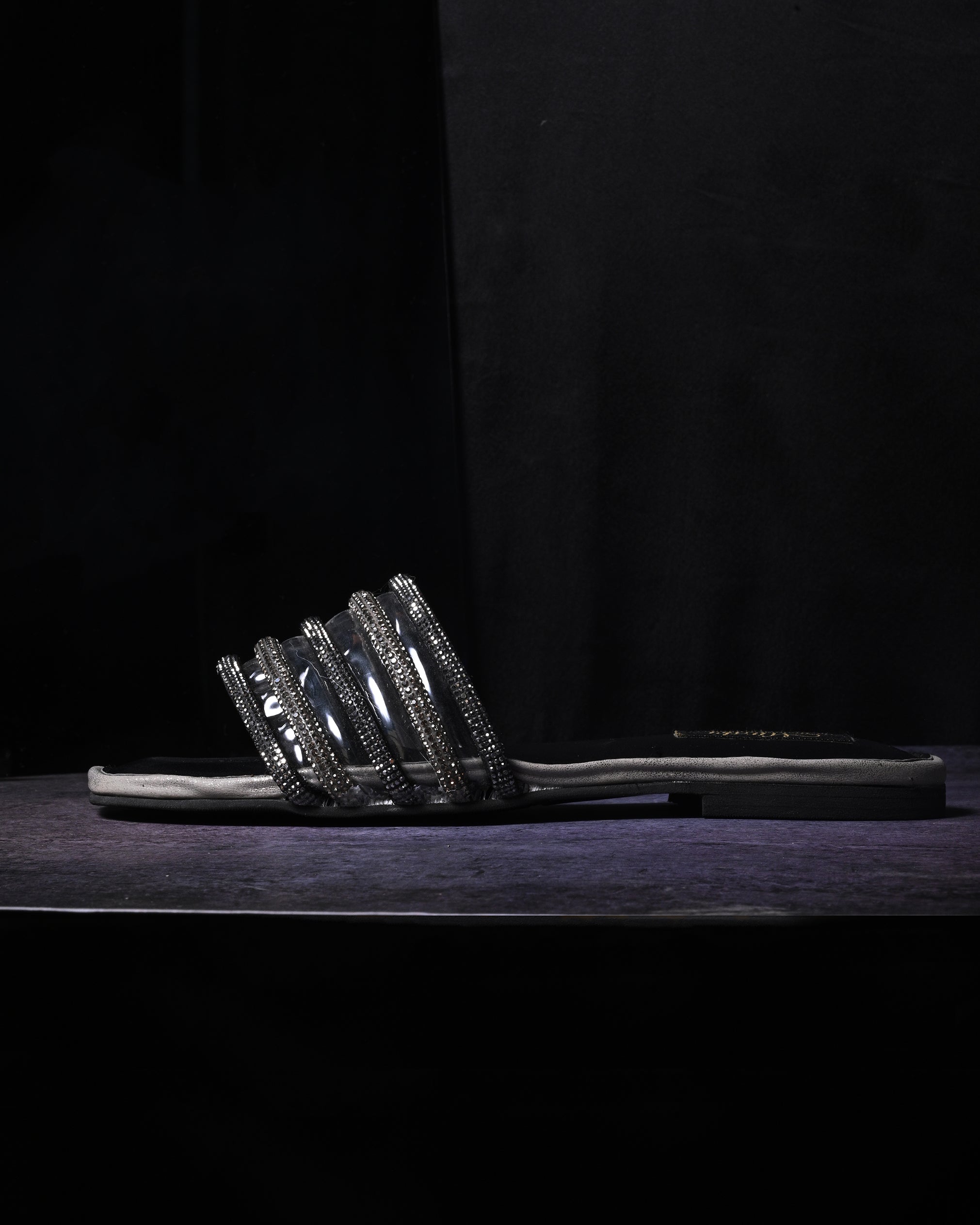 Strappy Rhinestone Flats