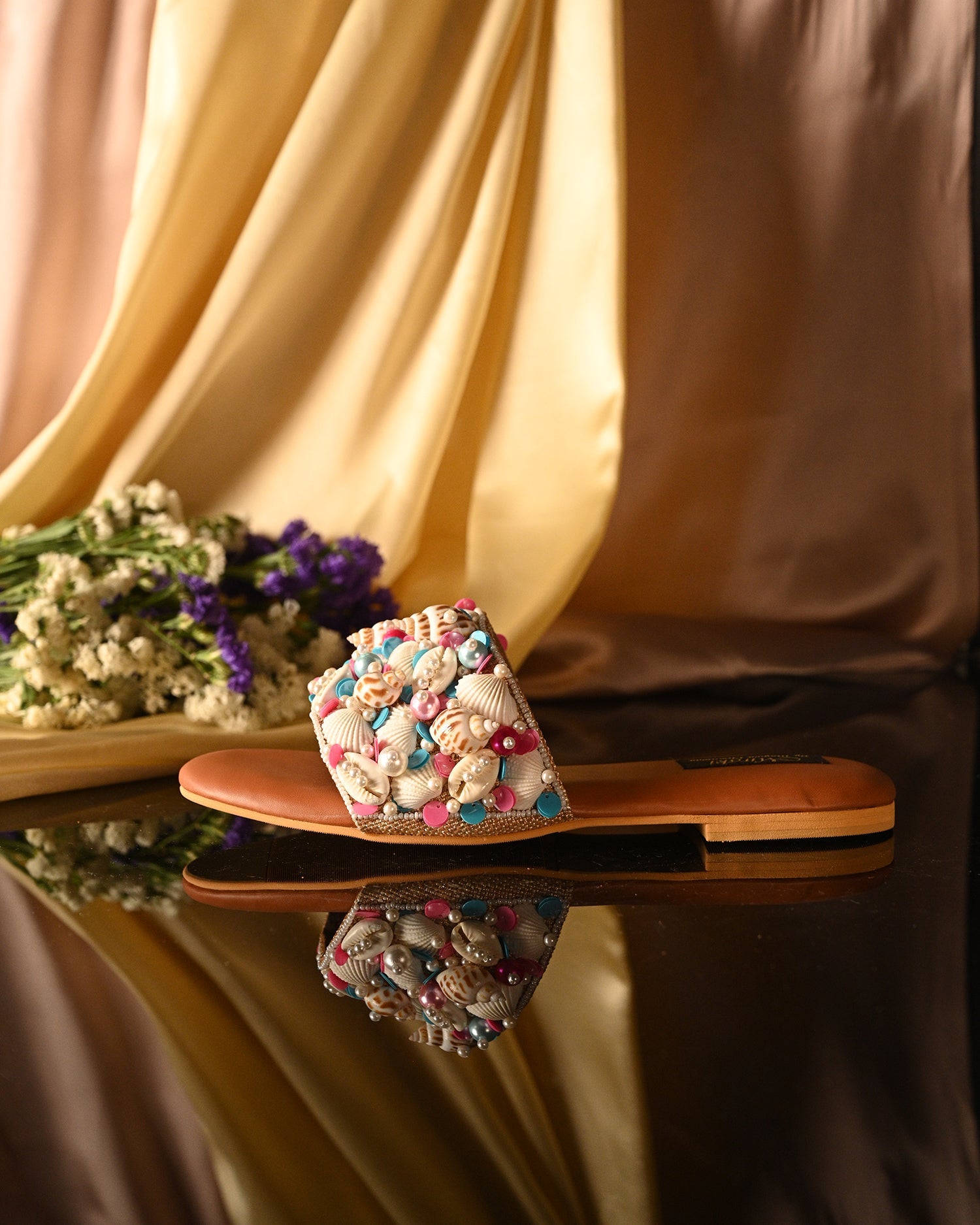 Bead And Shell Work Flats