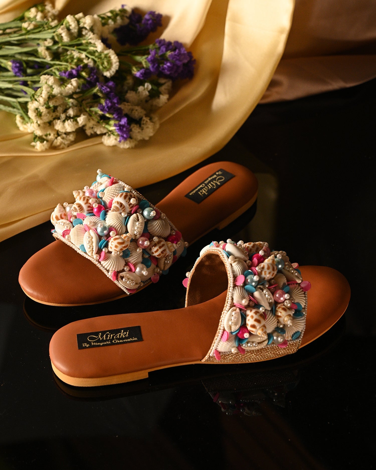 Bead And Shell Work Flats