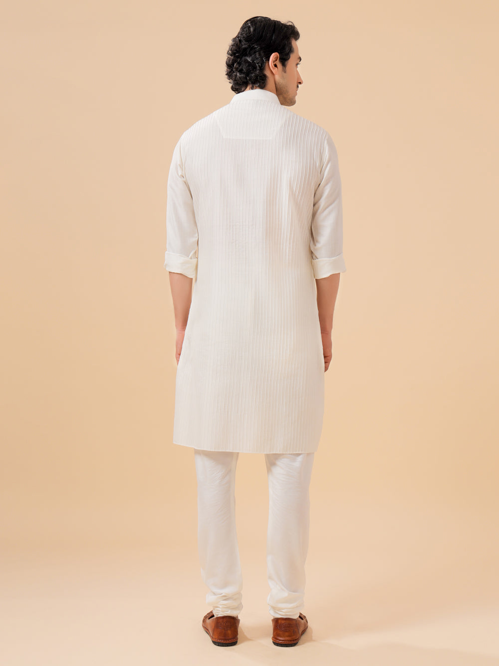 Off White Silk Kurta - Auraya Fashion -  - #tag1# - #tag2# - #tag3# - #tag3#