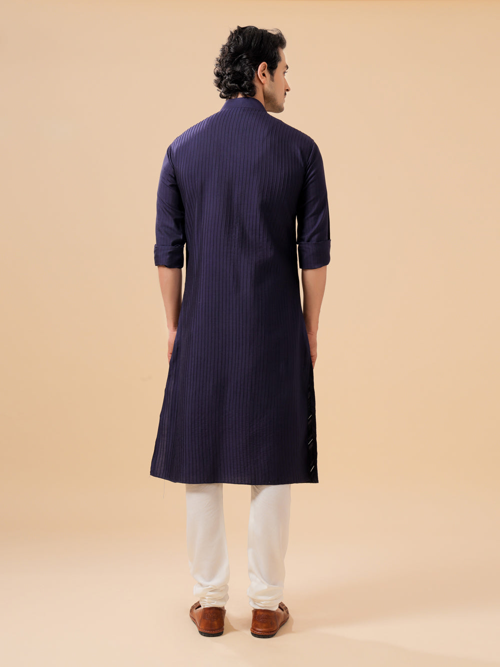 Navy Silk Kurta