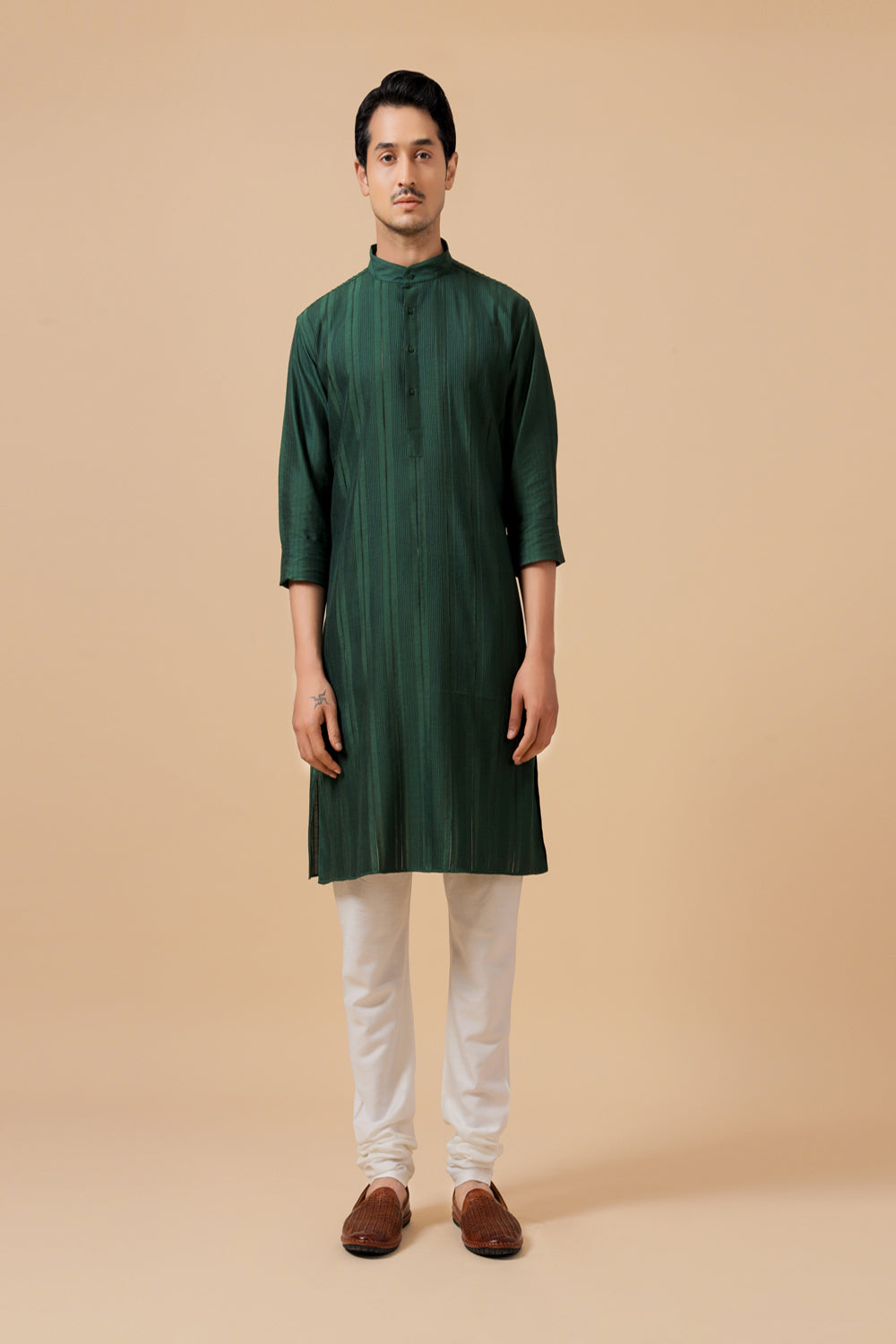 Green Silk Kurta