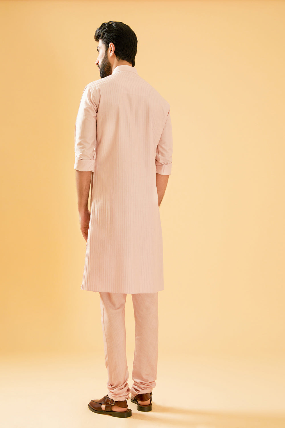 Peach Pink Silk Kurta - Auraya Fashion -  - #tag1# - #tag2# - #tag3# - #tag3#