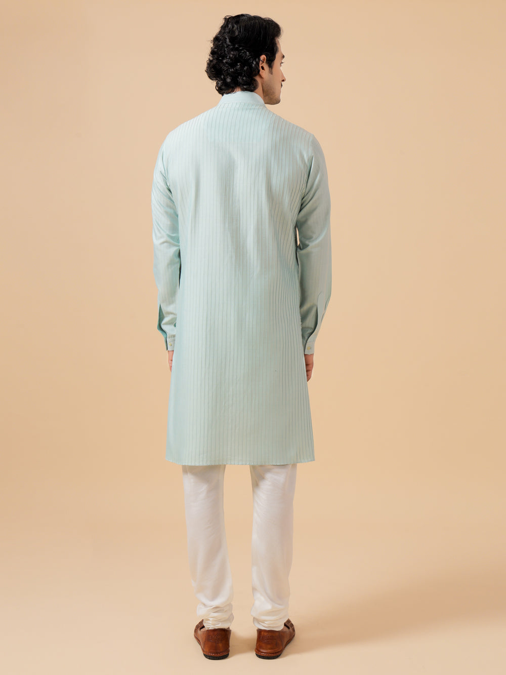 Sky Blue Silk Kurta - Auraya Fashion -  - #tag1# - #tag2# - #tag3# - #tag3#