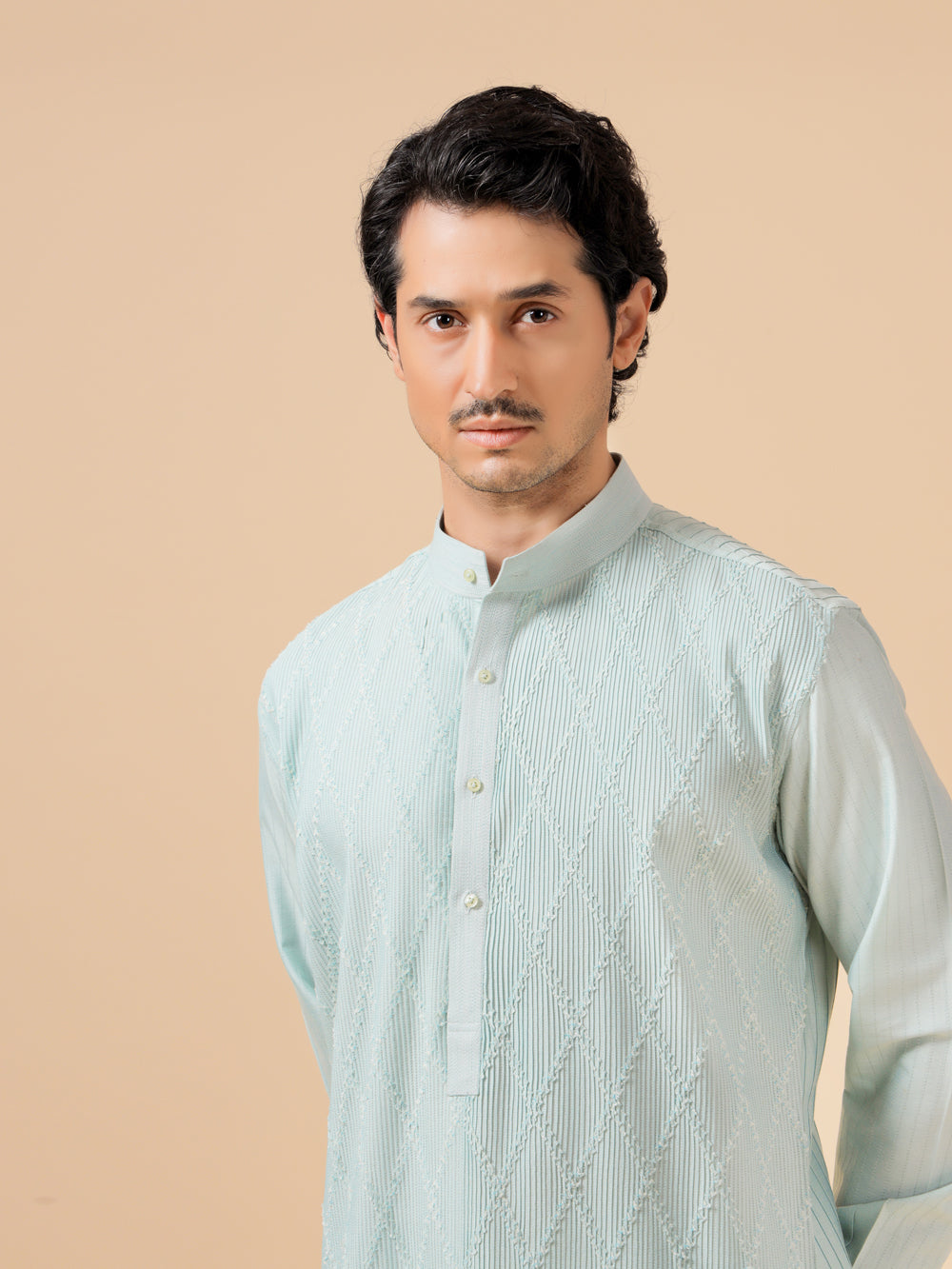 Sky Blue Silk Kurta - Auraya Fashion -  - #tag1# - #tag2# - #tag3# - #tag3#