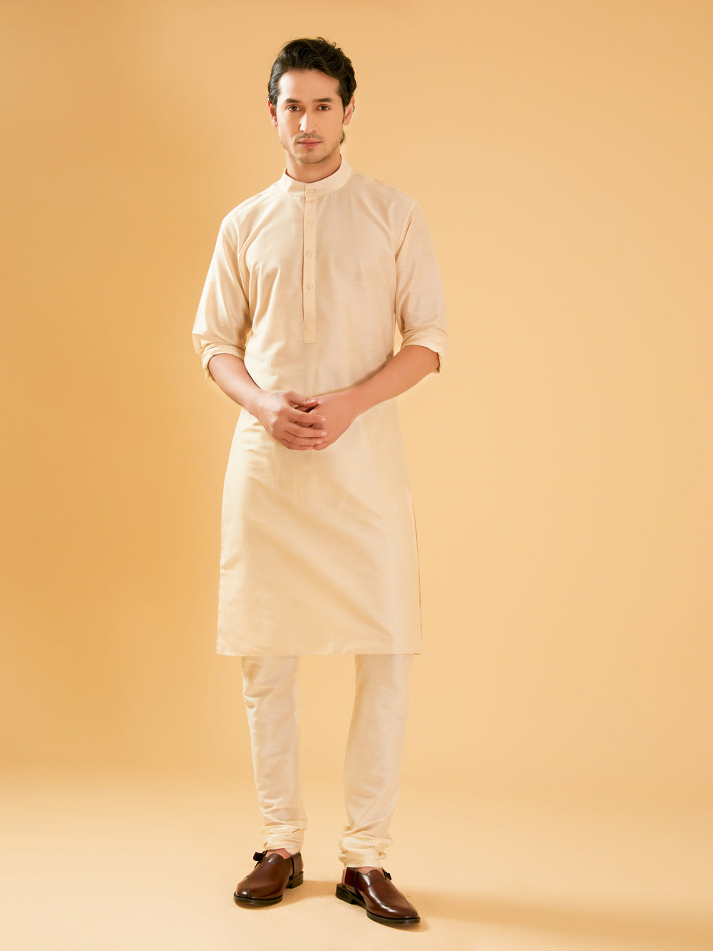 Off White Silk Kurta - Auraya Fashion -  - #tag1# - #tag2# - #tag3# - #tag3#