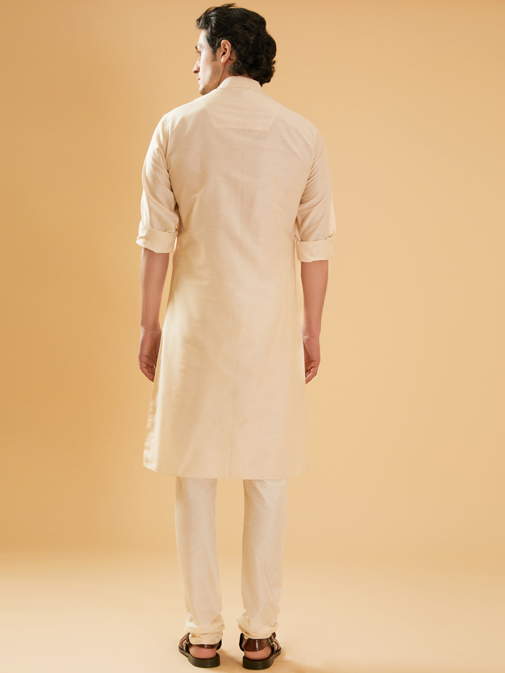 Off White Silk Kurta - Auraya Fashion -  - #tag1# - #tag2# - #tag3# - #tag3#