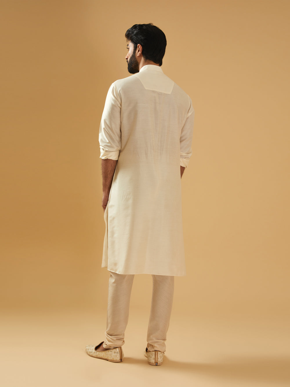 Off White Silk Kurta - Auraya Fashion -  - #tag1# - #tag2# - #tag3# - #tag3#