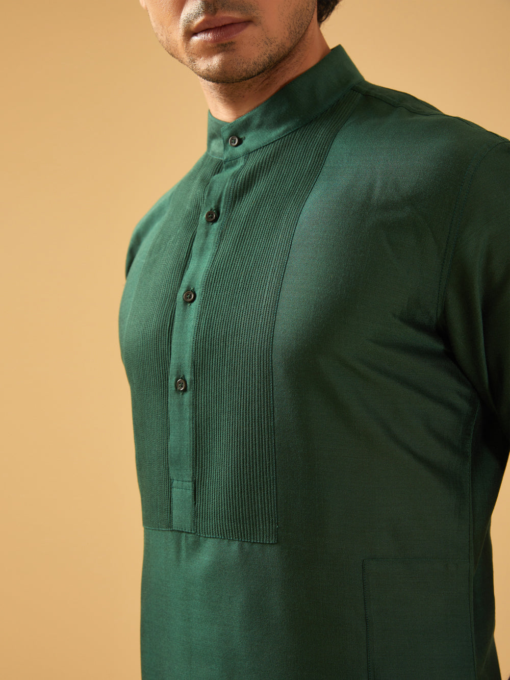 Green Silk Kurta - Auraya Fashion -  - #tag1# - #tag2# - #tag3# - #tag3#