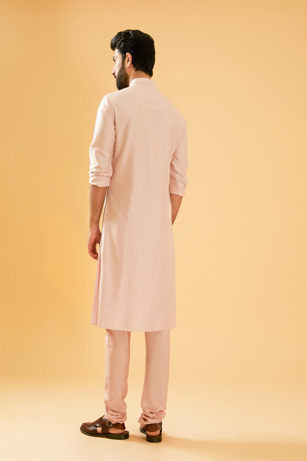 Peach Pink Silk Kurta - Auraya Fashion -  - #tag1# - #tag2# - #tag3# - #tag3#