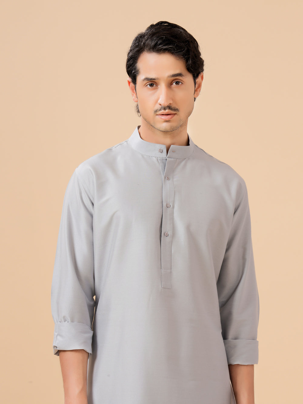 Grey Silk Kurta - Auraya Fashion -  - #tag1# - #tag2# - #tag3# - #tag3#