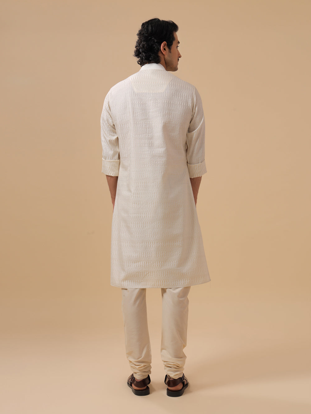 Off White Silk Kurta - Auraya Fashion -  - #tag1# - #tag2# - #tag3# - #tag3#