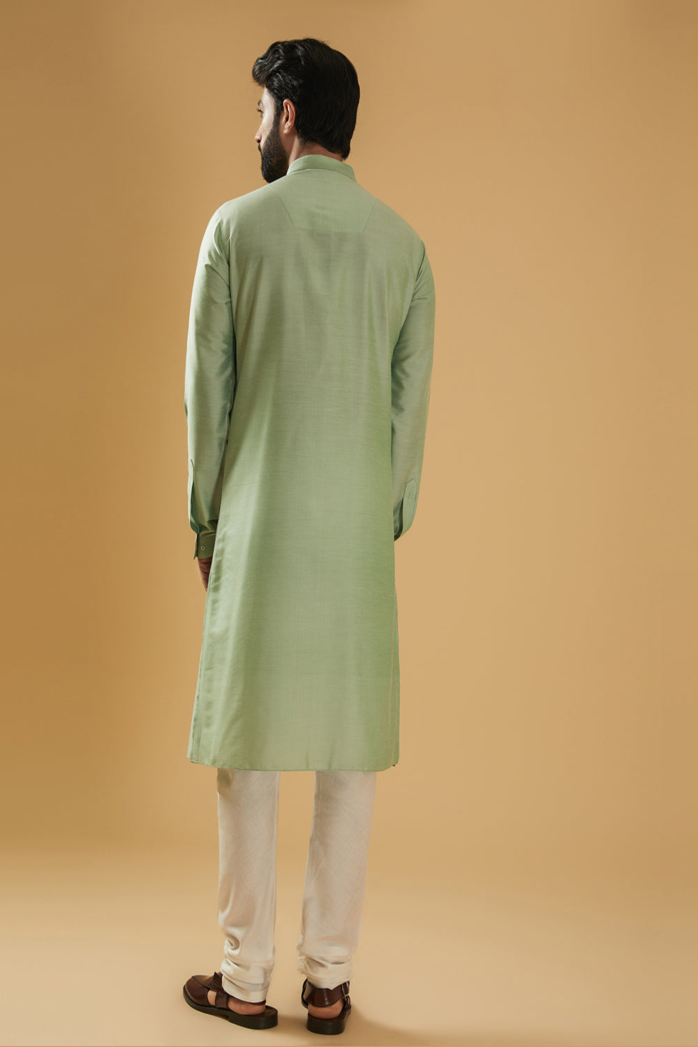 Mint Green Silk Kurta - Auraya Fashion -  - #tag1# - #tag2# - #tag3# - #tag3#