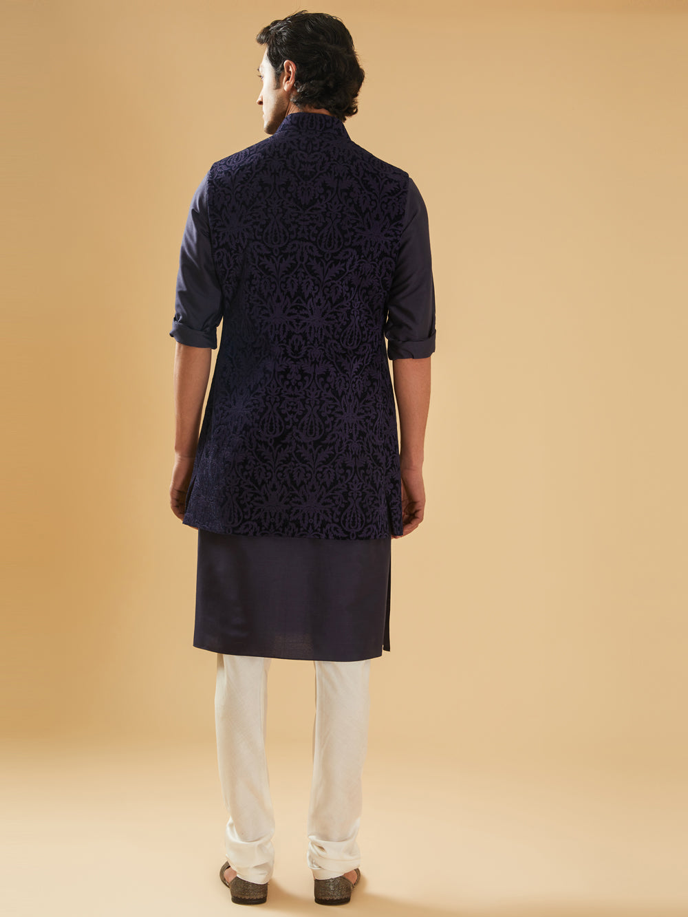 Navy Long Waistcoat - Auraya Fashion -  - #tag1# - #tag2# - #tag3# - #tag3#