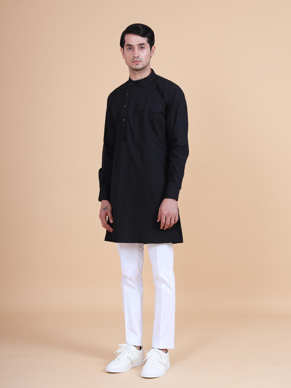 Brand Pocket Collar Short Kurta