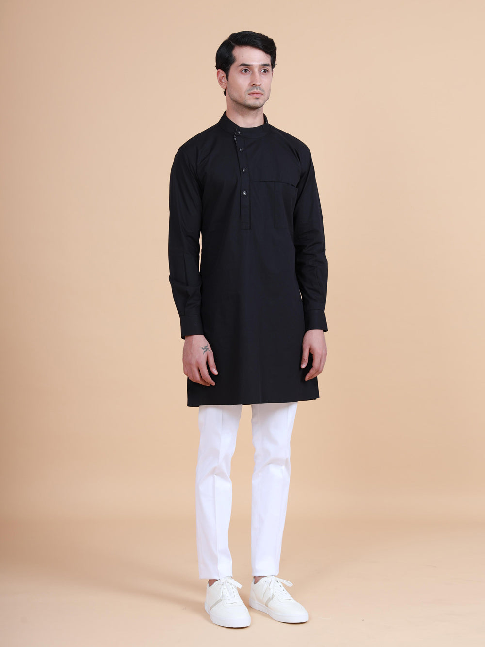 Brand Pocket Collar Short Kurta