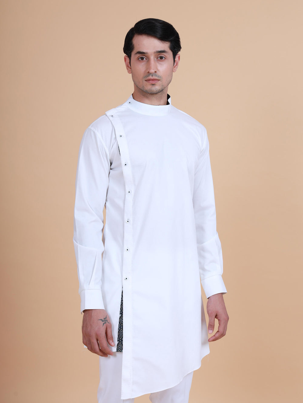 Side Placket Asymmetrical Shirt Kurta - Auraya Fashion -  - #tag1# - #tag2# - #tag3# - #tag3#