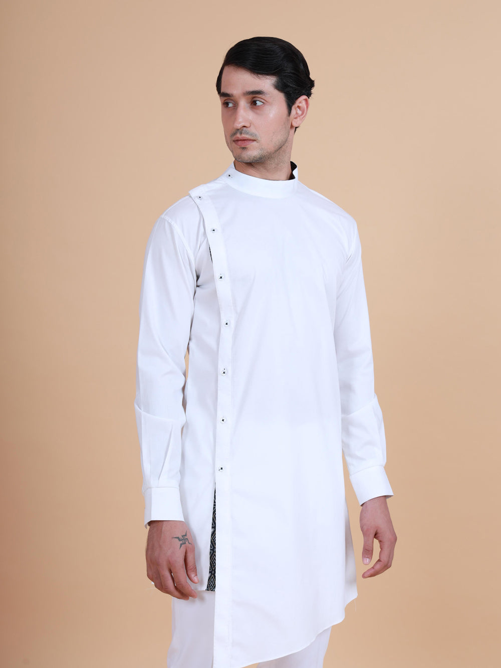 Side Placket Asymmetrical Shirt Kurta - Auraya Fashion -  - #tag1# - #tag2# - #tag3# - #tag3#