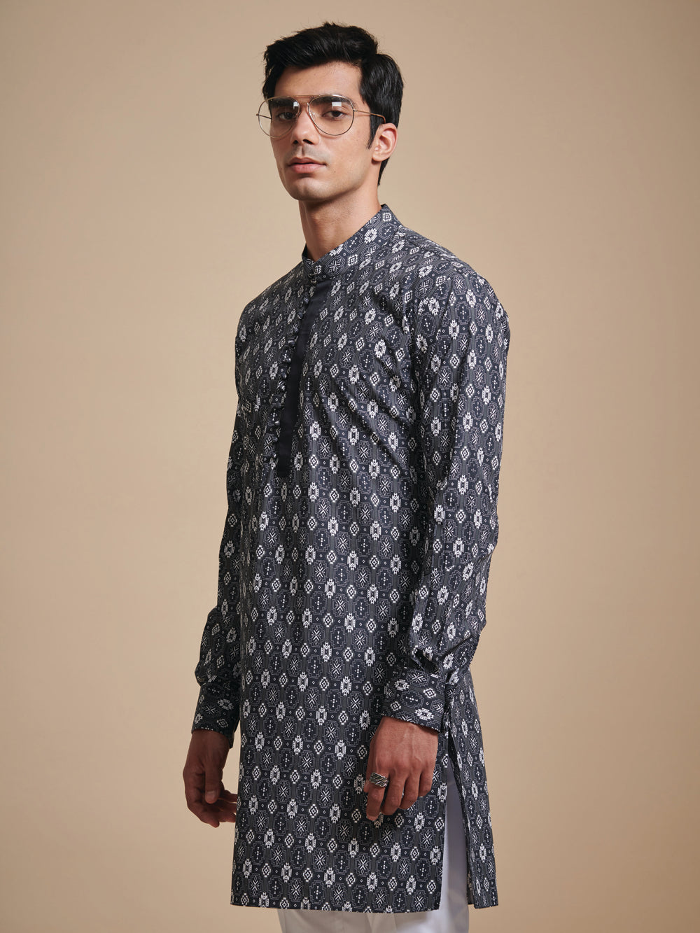 The Geomteric Printed Kurta - Auraya Fashion -  - #tag1# - #tag2# - #tag3# - #tag3#