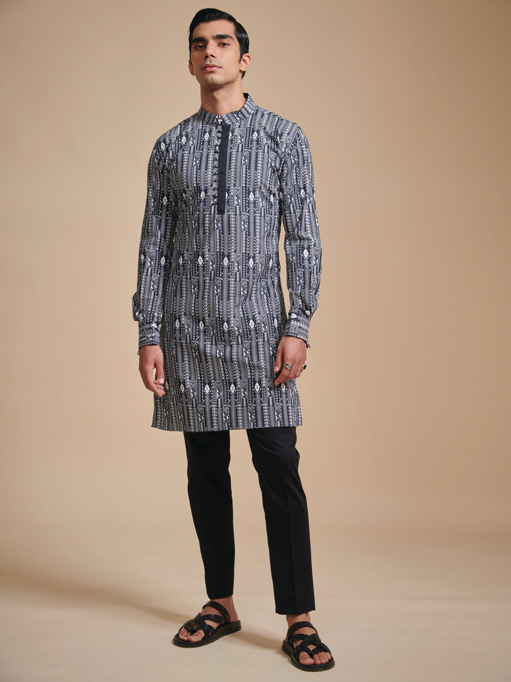 The Linear Print Kurta - Auraya Fashion -  - #tag1# - #tag2# - #tag3# - #tag3#