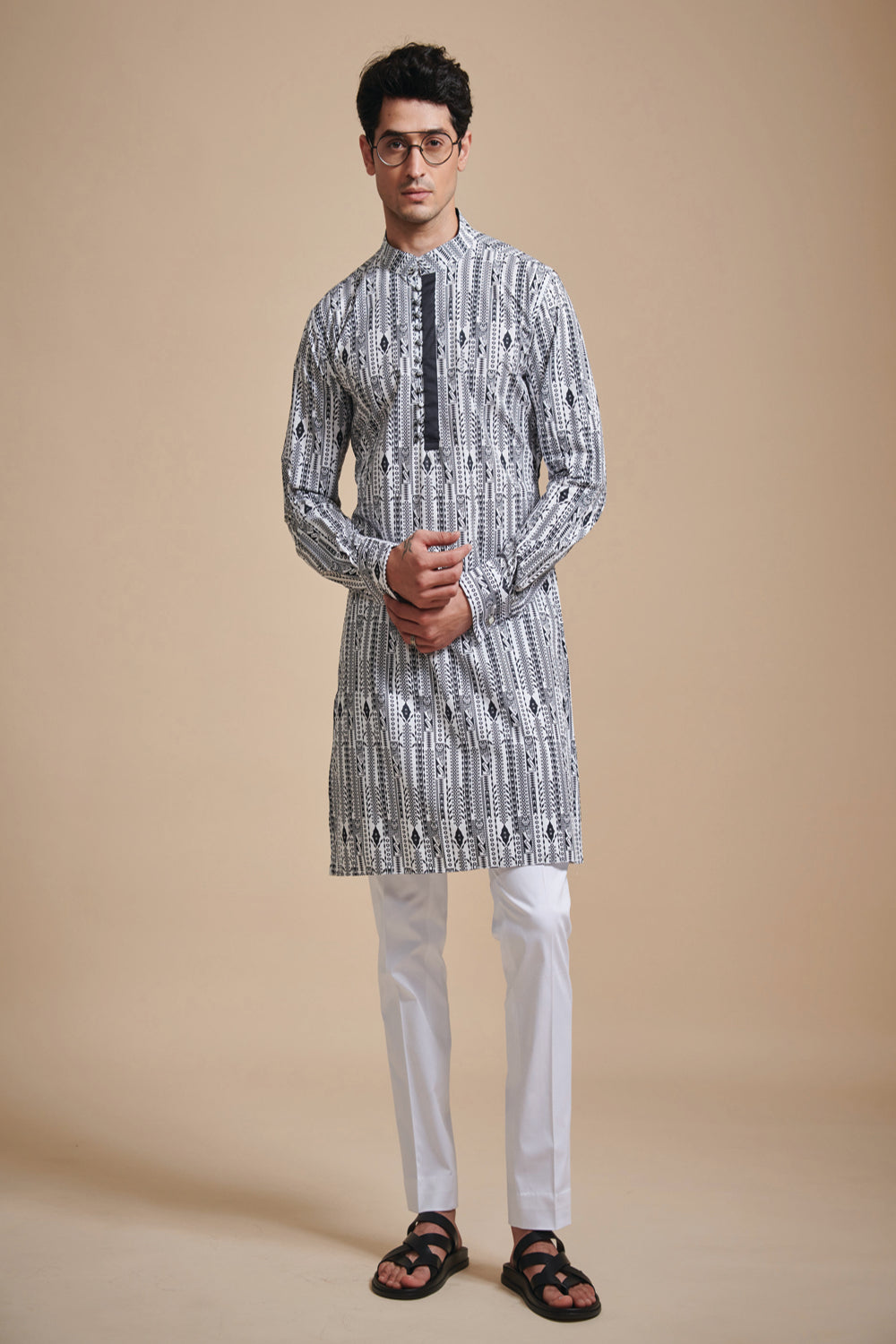 The Linear Print Kurta - Auraya Fashion - Raghavendra Rathore - #tag1# - #tag2# - #tag3# - #tag3#