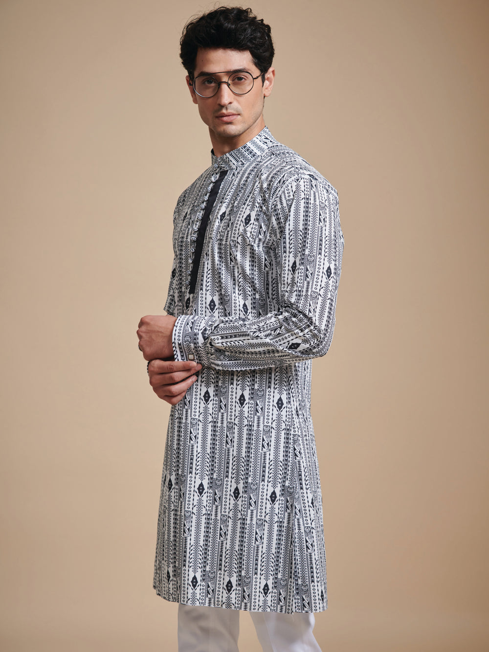 The Linear Print Kurta - Auraya Fashion -  - #tag1# - #tag2# - #tag3# - #tag3#