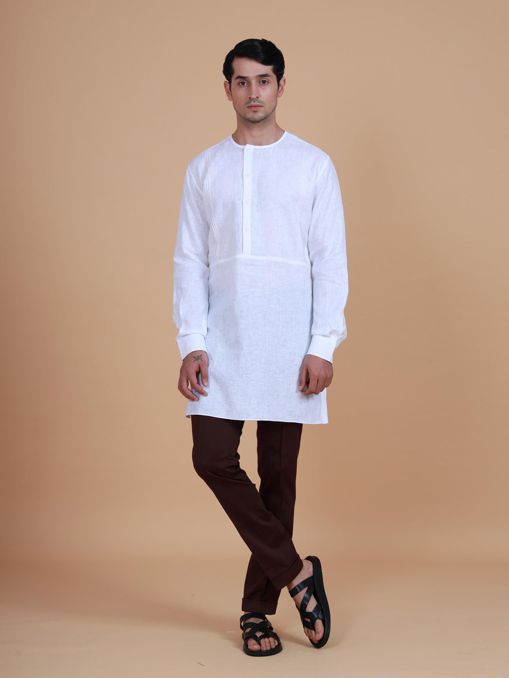 The Crossover Placket Shirt Kurta - Auraya Fashion -  - #tag1# - #tag2# - #tag3# - #tag3#