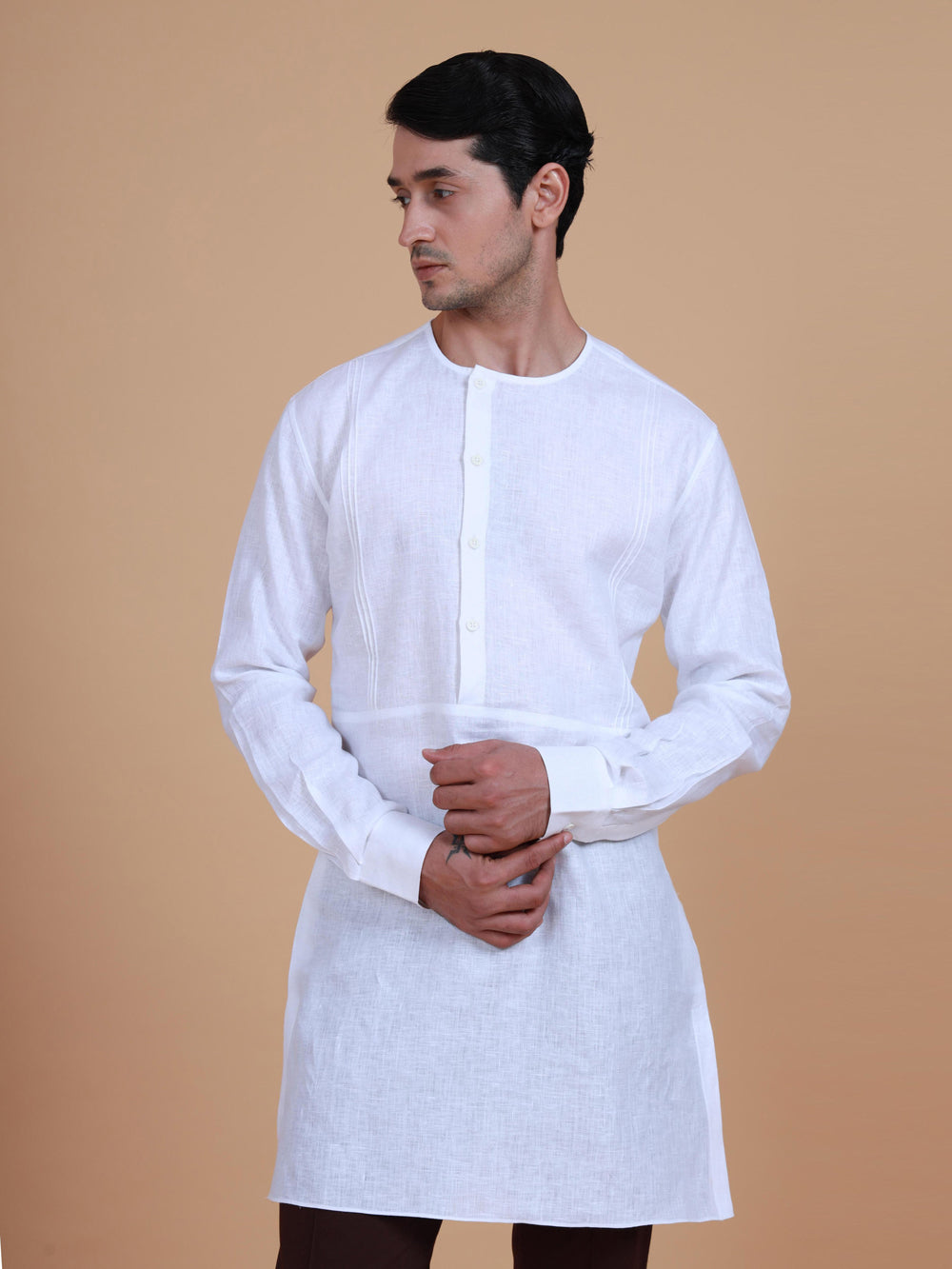 The Crossover Placket Shirt Kurta - Auraya Fashion -  - #tag1# - #tag2# - #tag3# - #tag3#