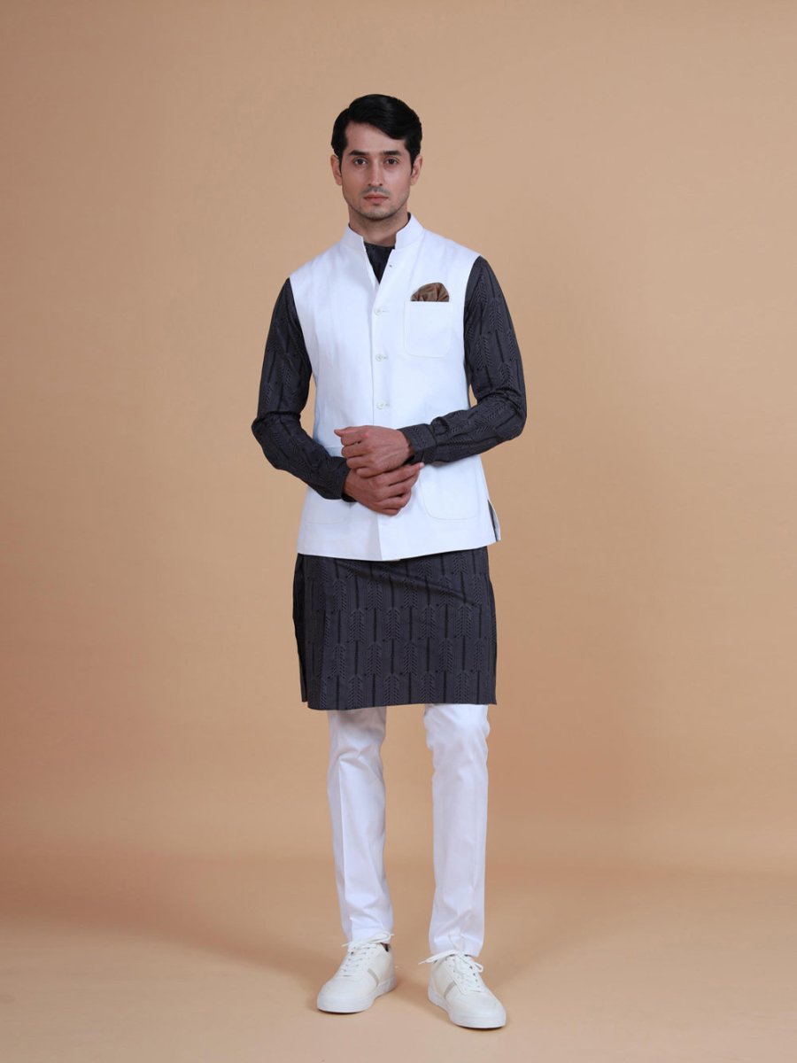 The Band Collar Waistcoat - Auraya Fashion - Raghavendra Rathore - #tag1# - #tag2# - #tag3# - #tag3#