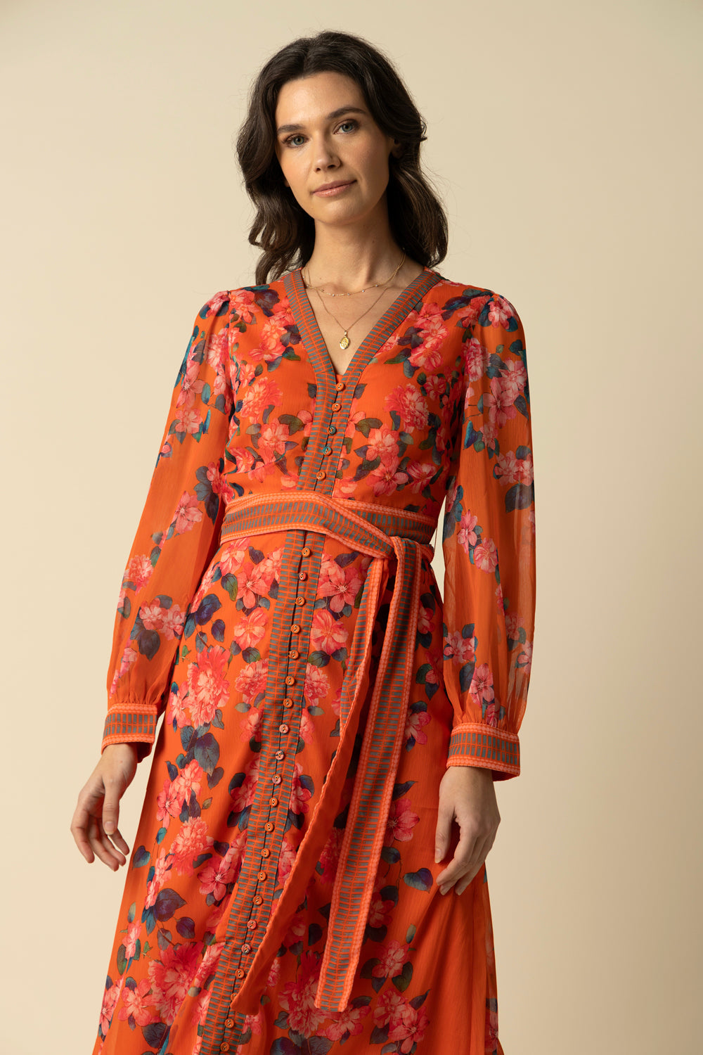 Athena Orange Dress - Auraya Fashion 