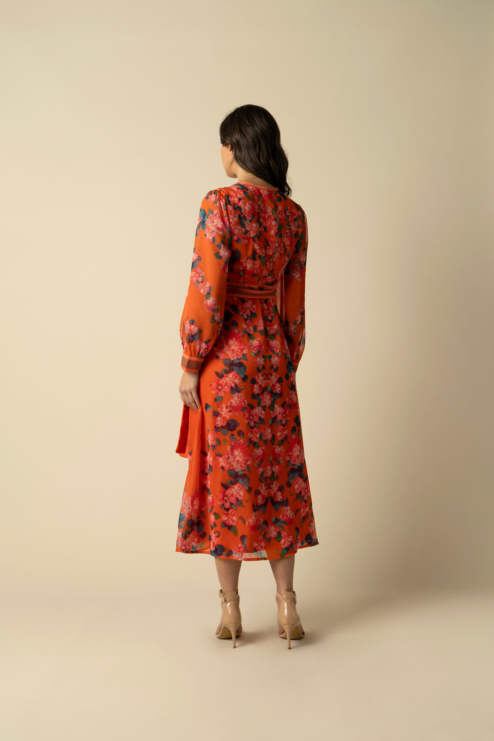 Athena Orange Dress - Auraya Fashion 