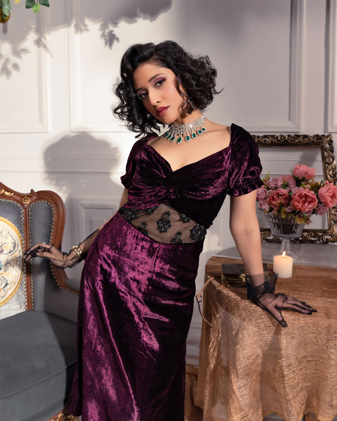 Royal Velvet & Net Designer Ensemble - Royal Reboot Collection